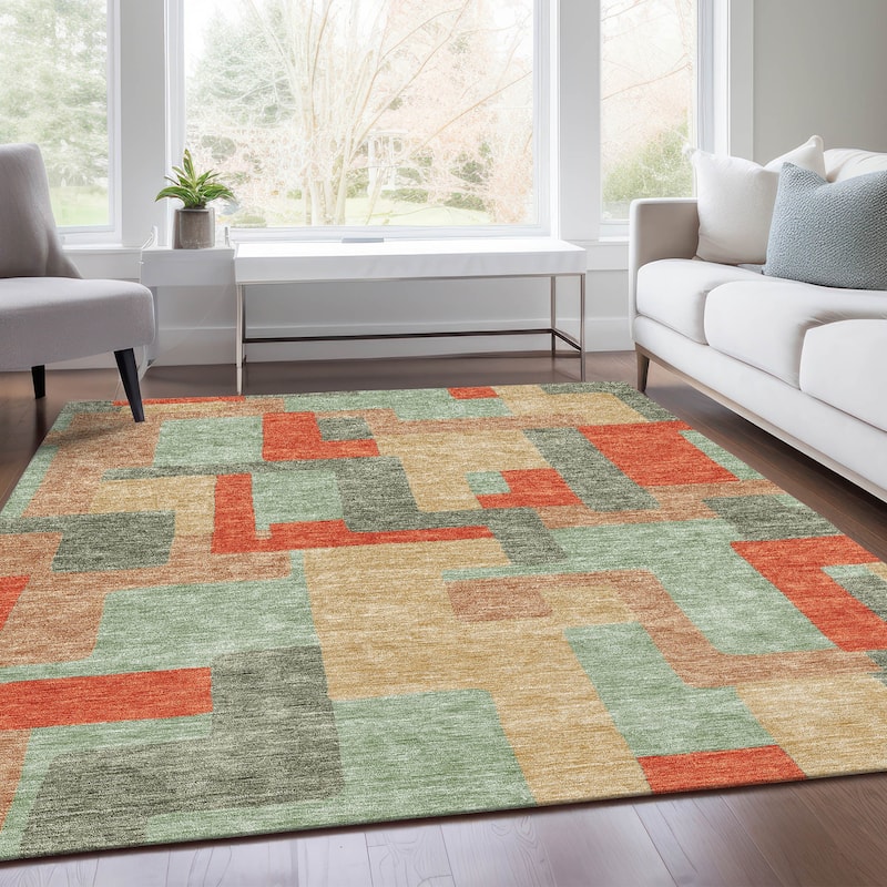 Premium Washable Super Soft Geo Casual Mayfield Rug