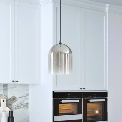 Marit Contemporary Pendant in Smoked Nickel Glass