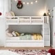 preview thumbnail 1 of 9, Simple Full Over Full Bunk Bed With Drawer,Storage and Guard Rail White