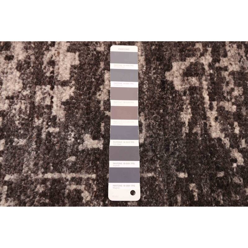 ECARPETGALLERY Hand-knotted Elysian Dark Grey Wool Rug - 8'1 x 10'0