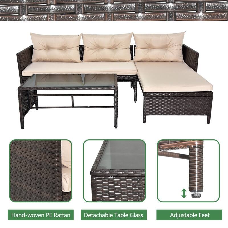 Outdoor PE Wicker Sectionl Lounge Sofa Set