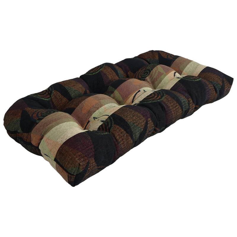 42-inch by 19-inch Rounded Back Jacquard Chenille Loveseat Cushion - 42 x 19