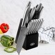 preview thumbnail 10 of 13, Oster Edgefield 14 Piece Stainless Steel Cutlery Knife Set with Black Knife Block