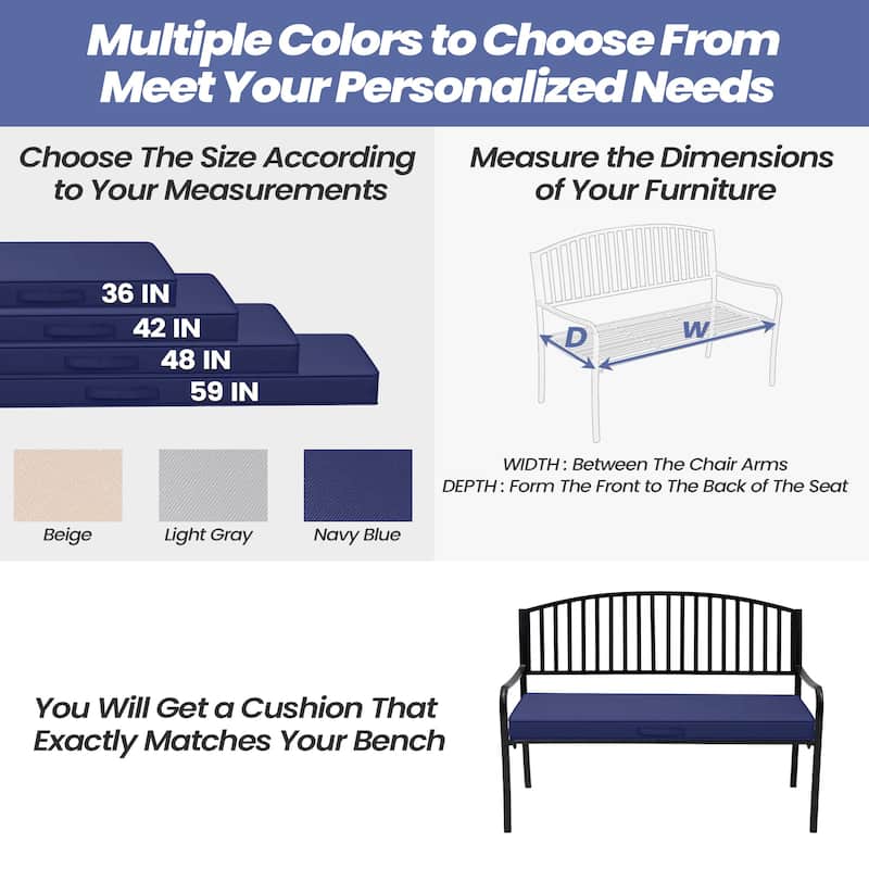 Outdoor Settee Bench Seat Cushion Patio Swing Cushion Loveseat Cushion