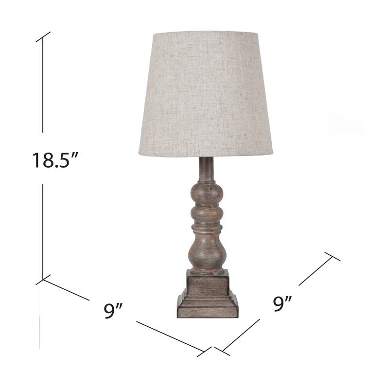 Conrad 18.5" Distressed Brown Resin Table Lamp - 18.5"H x 9"Rnd