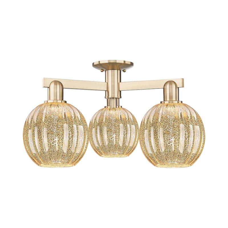 Innovations Lighting 716-3F-12-25 Preston Semi-Flush Preston 3 Light - Champagne Bronze / Mercury