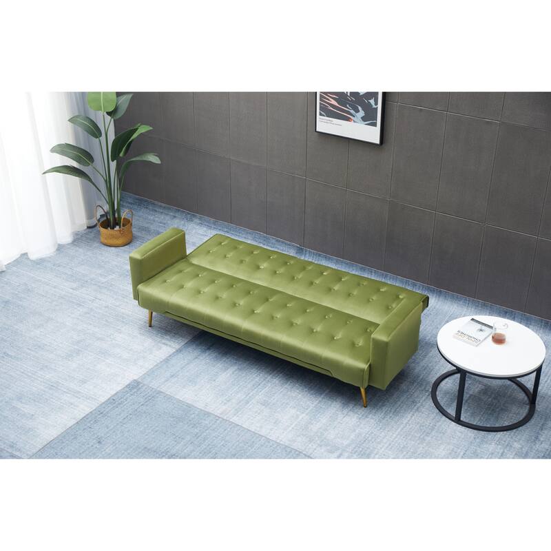 Army Green Solid Wood+MDF Sofa Bed, 75x32x29 inches
