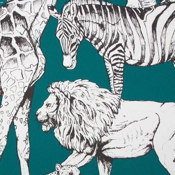 Jungle Animals Teal Wallpaper Bed Bath & Beyond 31601458