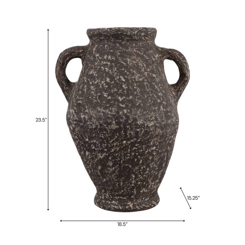 Pottery Paper Mache Vase Casual Mixed Material Handcrafted