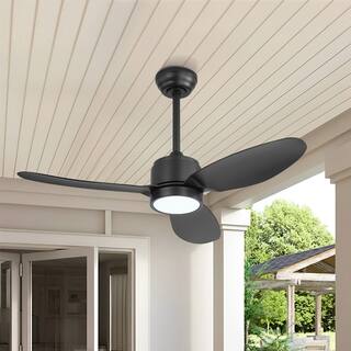 MLiAN 42 in 3 ABS Blades Indoor and Outdoor Ceiling Fan with Integrated LED and Remote Downrod