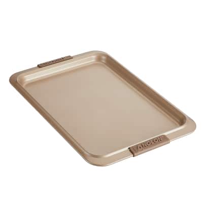 Anolon Advanced Bakeware Nonstick Baking Sheet Pan with Silicone Grips, 10-Inch x 15-Inch, Bronze