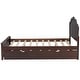 preview thumbnail 13 of 24, Full Size Solid pine Wood Platform Kids Bed Frame with Headboard & Twin Trundle - Sturdy Pine Frame, Easy Assembly, Cappuccino