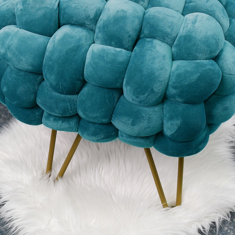 Velvet Pouf Stool 27"x20"x20"
