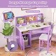 preview thumbnail 6 of 7, Kids Table and Chair Set for Arts, Crafts, Homework, Home School - 35.5" x 17.5" x 33.5" (L x W x H)