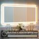 Wall Mounted Back Light Bathroom Framed LED Mirror Anti- Fog With Dimmable Light Touch Sensor And Memory Function
