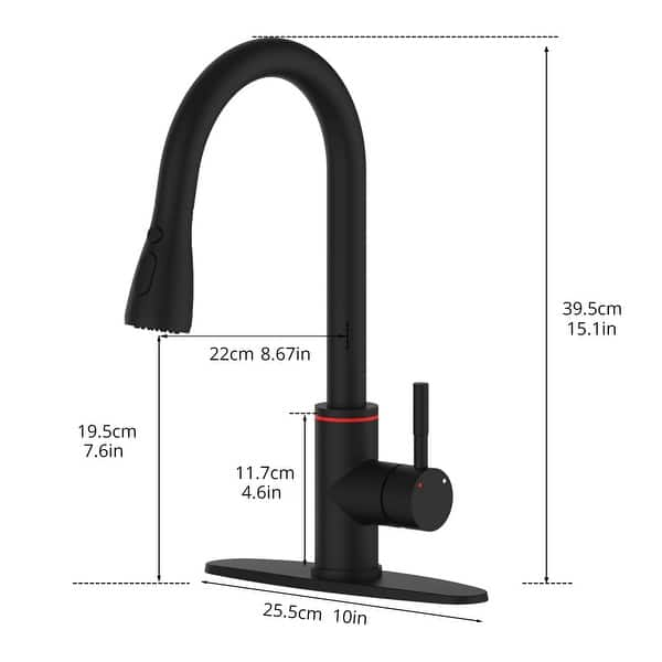 Led Kitchen Faucet With Pull Down Sprayer Single Hole Kitchen Sink 