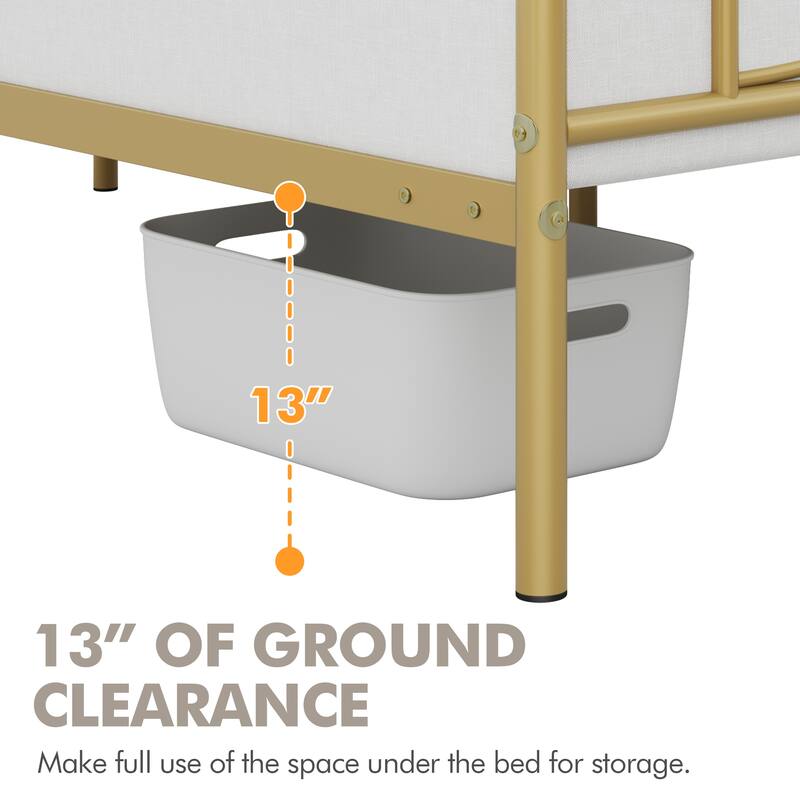 Yaheetech Simple Metal Platform Bed Frame with Curved Design Headboard and Footboard