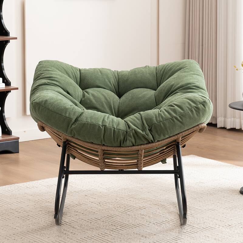 Rocking Chair, Chenille Upholstered Accent Chair, Modern Nursery Rocking Chair for Living Room, Bedroom, Apartment