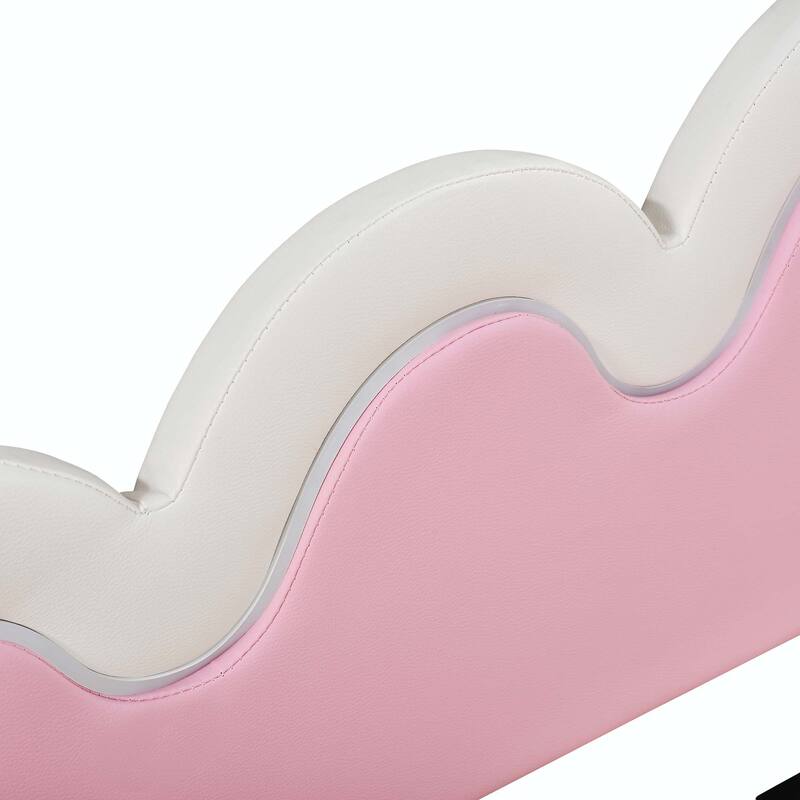 Modern Upholstered Princess Twin Extending Daybed with LED Lights