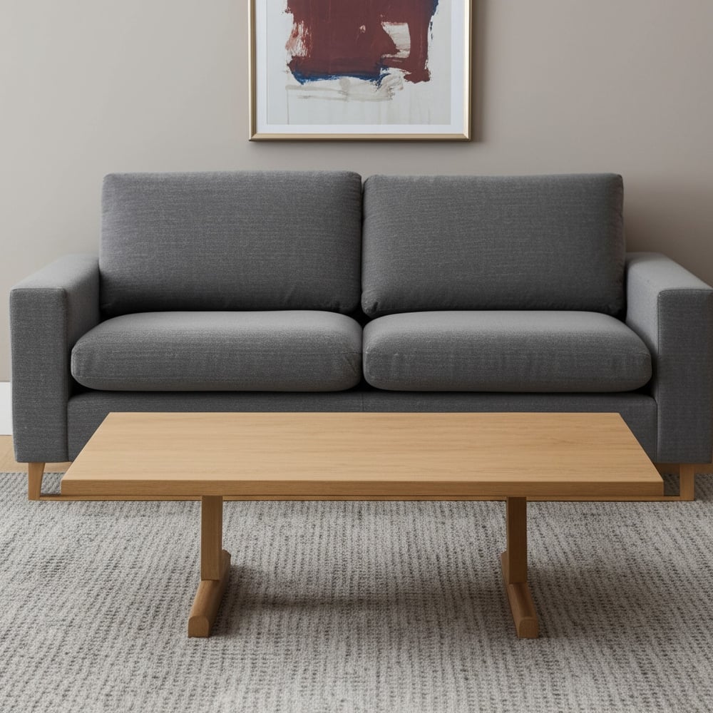 HomeRoots 55" Natural Solid Wood Double Pedestal Coffee Table - 55' X '17' X '30