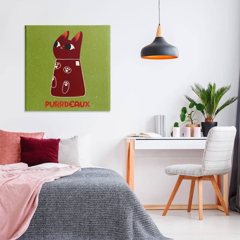 Stupell Purrdeaux Feline Wine Canvas Wall Art Design By Carrie Cantwell