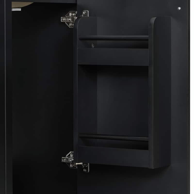 24" Bathroom Vanity with Sink, Bathroom Cabinet with Door Shelf, Side Open Storage, Solid Wood Frame