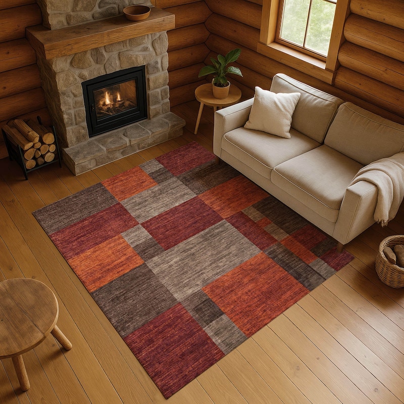 Premium Washable Super Soft Casual Contemporary Mayfield Rug - Chocolate - 8' x 10'