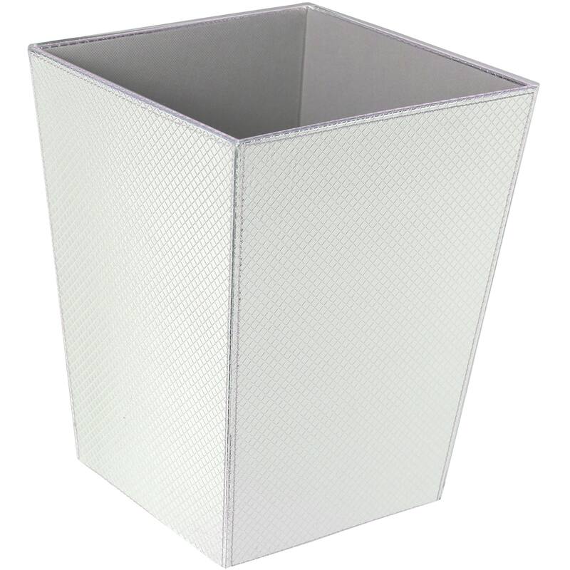 WS Bath Collections Ecopelle Leather Waste Basket - White
