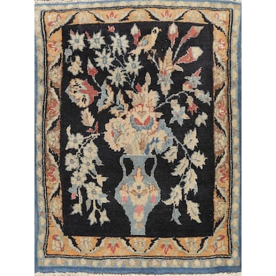 Vintage Animal Pictorial Tabriz Persian Area Rug Handmade Wool Carpet - 1'7" x 2'0" Square