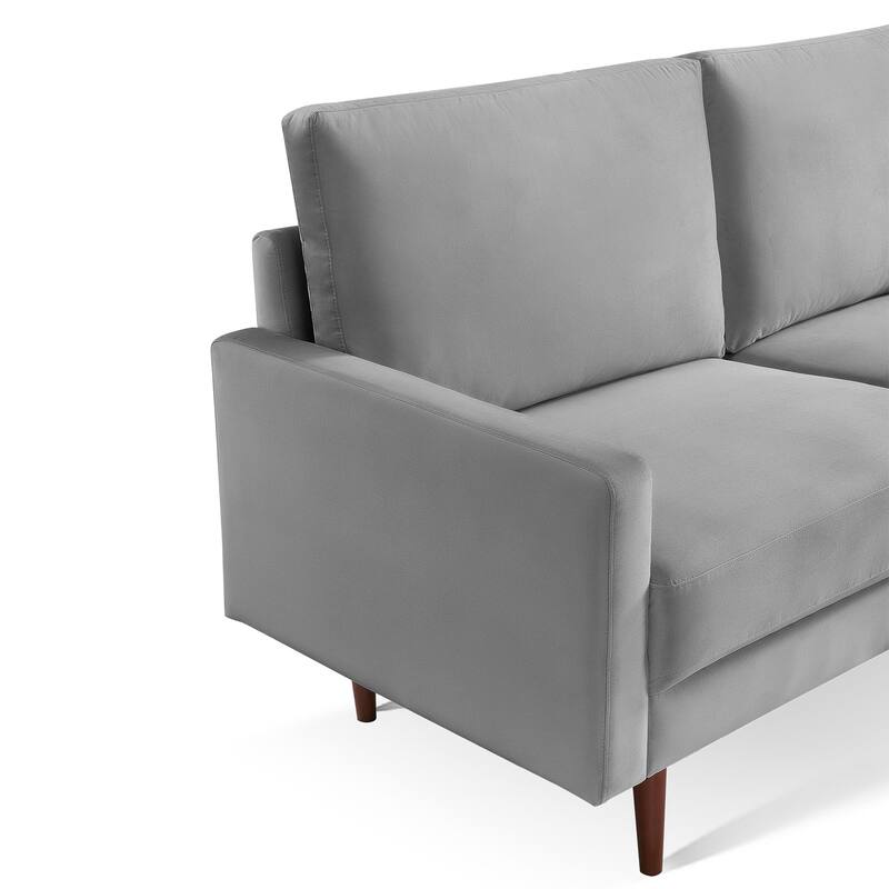 57 Inch Wide Upholstered Loveseat with Square Arms - N/A