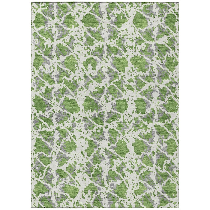 Machine Washable Indoor/ Outdoor Abstract Modern Chantille Rug