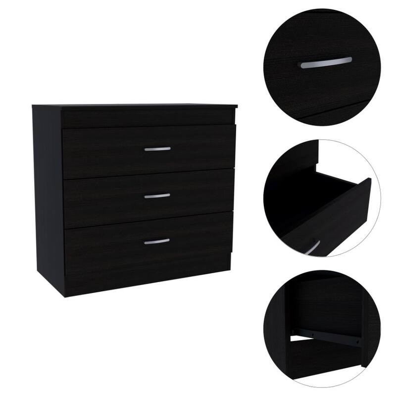 3 Drawer Dresser, Superior Top, Metal Hardware