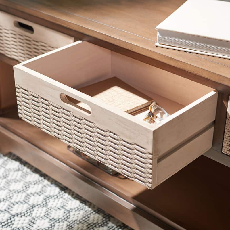 SAFAVIEH Landers 3-Drawer Bottom Shelf Storage Bench - 47.3" W x 15" L x 19" H