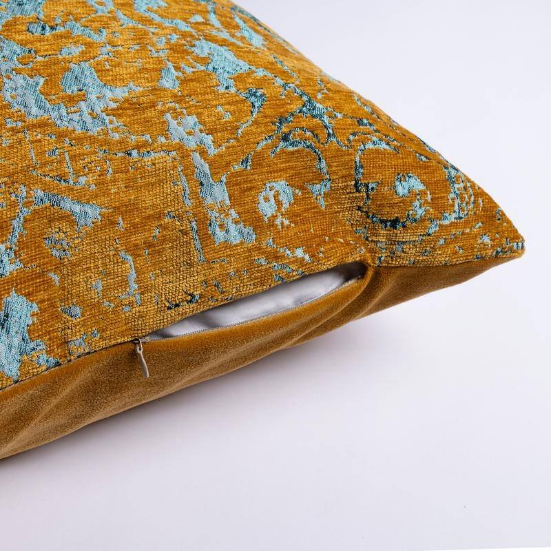 Austin Horn Classics Paloma Decorative Pillow 22"x22", Chenille Jacquard Fabric Knife Edge