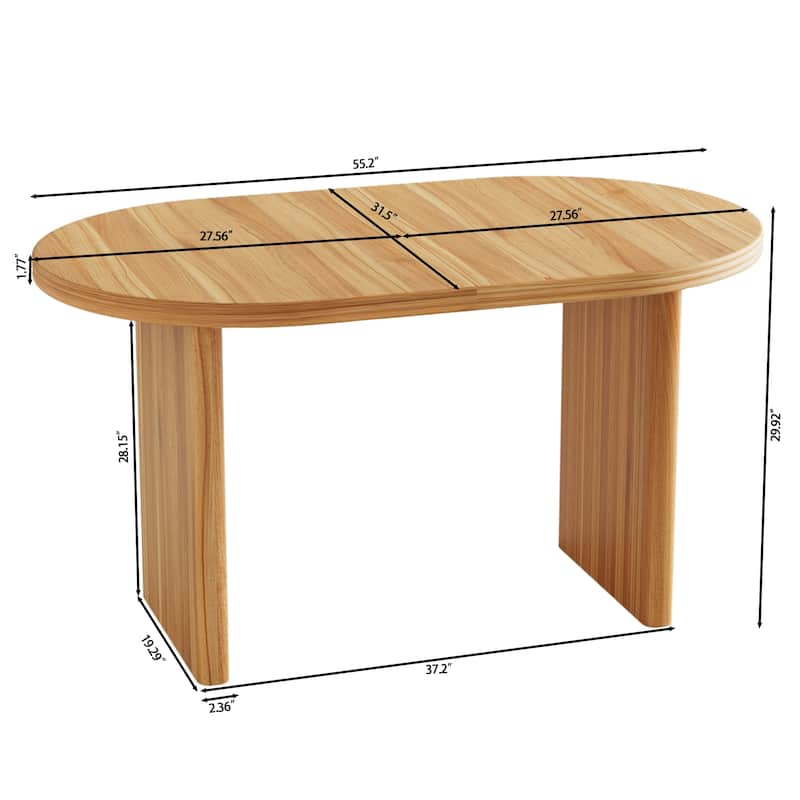 55.12"-70.87"Modern Extendable Dining Table With Removable Extension Leaves, Suitable For Dining Rooms, Kitchens