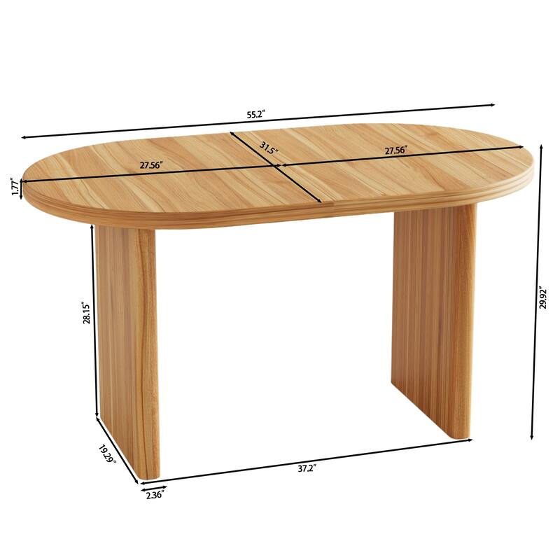 55.12"-70.87"Modern Extendable Dining Table with Removable Extension Leaves