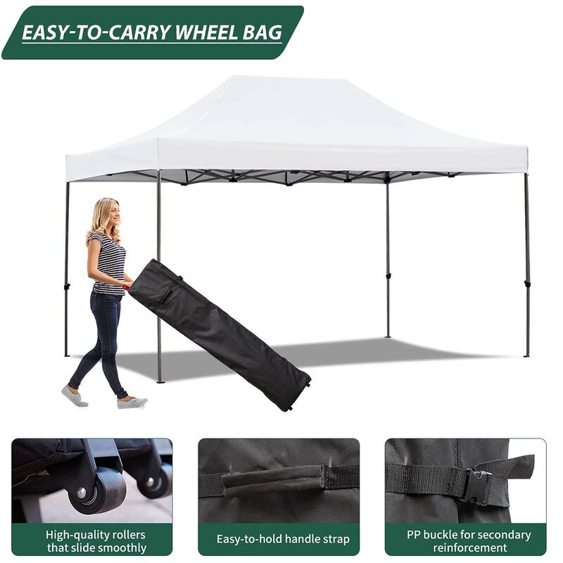 Erommy Canopy Tent, Commercial Instant Canopy Heavy Duty with Roller Bag, Sand Bags, Wind Ropes & Ground Nails, Outdoor Canopies