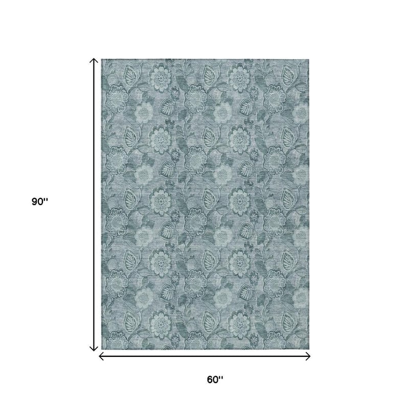 HomeRoots Floral Transitional Rectangle Outdoor Rug