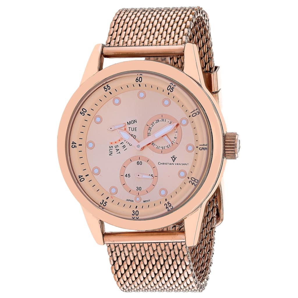 Christian Van Sant Men's Rio Rose gold Dial Watch - CV8719 - Black mother of pearl - 6 (36)