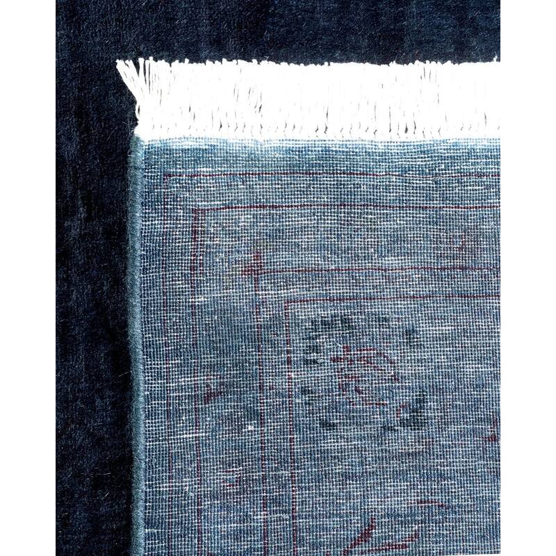 Overton Hand Knotted Wool Vintage Inspired Modern Contemporary Overdyed Black Area Rug - 4' 2" x 6' 4"