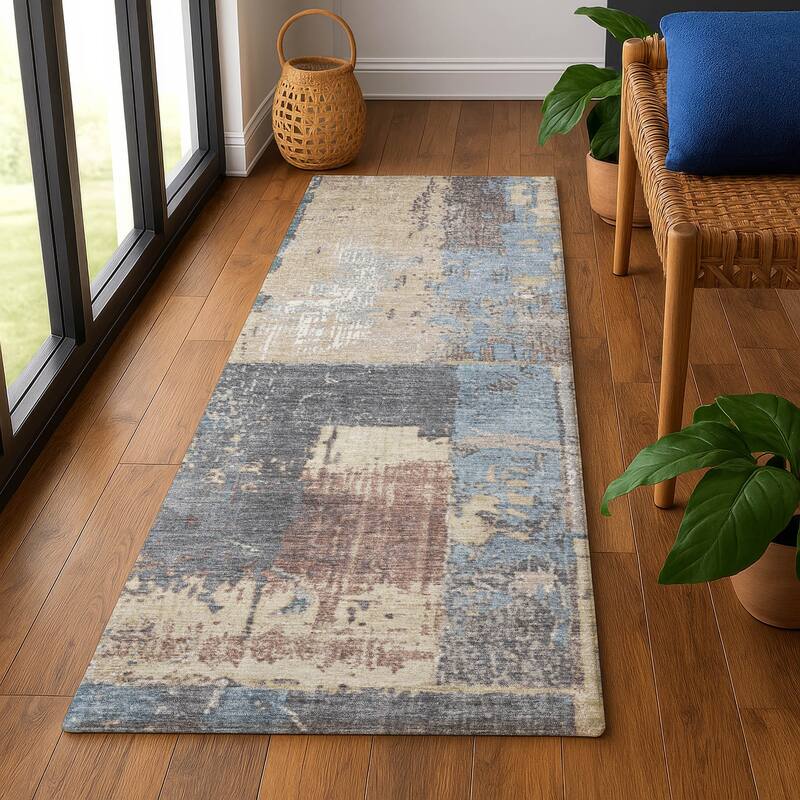 Premium Washable Super Soft Contemporary Geo Mayfield Rug - Beige - 2'3" x 7'6"