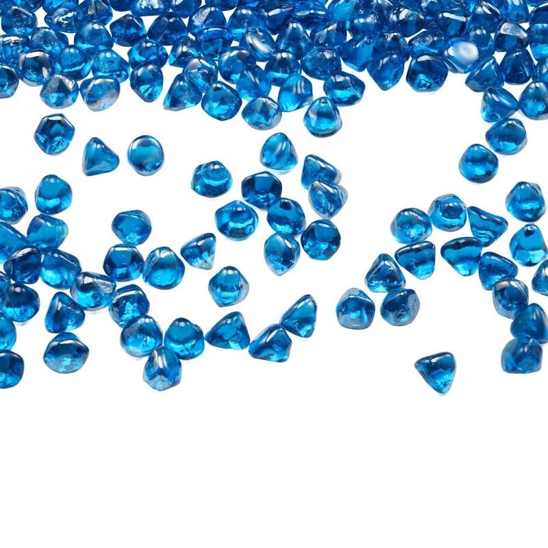 Caribbean Blue Fireproof Diamond Fire Glass Beads 1 Inch Heat Resistant - 1 inch