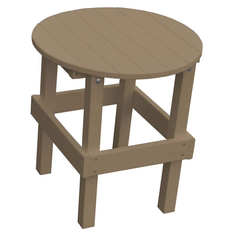 Poly Round Side Table - Weathered Wood