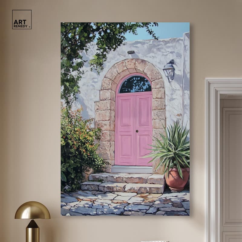 Pink Door II Canvas by Art Remedy, Gallery Wrapped