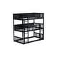 preview thumbnail 5 of 30, Triple Rubber Wood Detachable Bunk Bed with Ladders and Guardrails,Twin Size