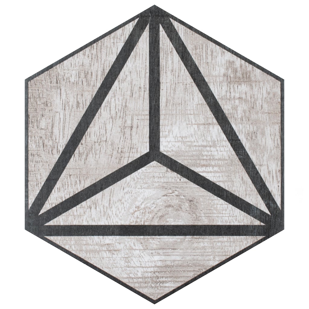 Merola Tile Sawnwood Tribeka Hex Grey 8-5/8" x 9-7/8" Porcelain Floor and Wall Tile