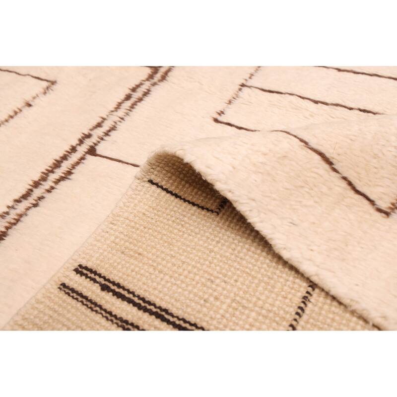 ECARPETGALLERY Hand-knotted Pak Finest Marrakesh Cream Wool Rug - 6'9 x 9'8