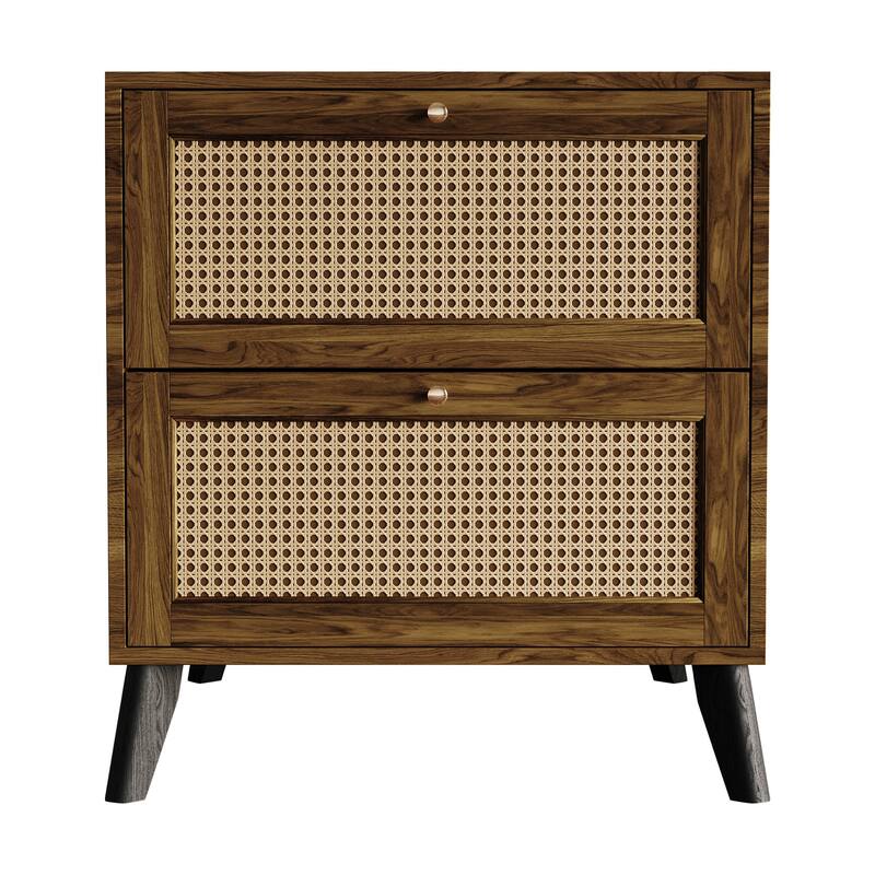 CraftPorch Mid-Century Modern Nightstand - Brown - 2-drawer