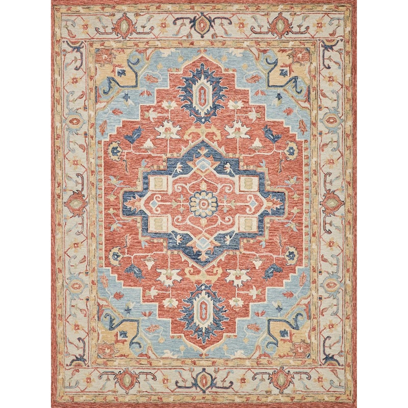 Exquisite Rugs Richmond Serapi Handmade Hand-tufted New Zealand Wool on Canvas Beige/Red Area Rug