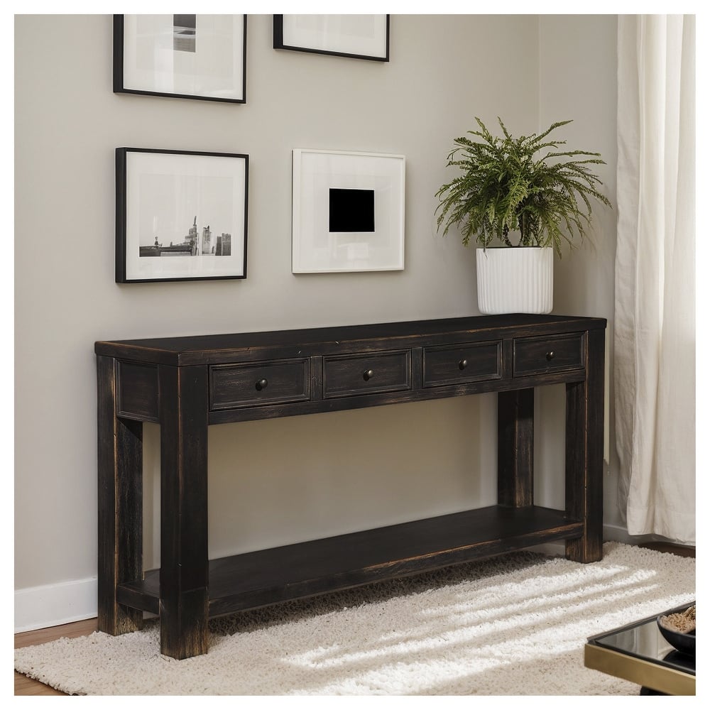 Signature Design by Ashley Gavelston Black Sofa Table